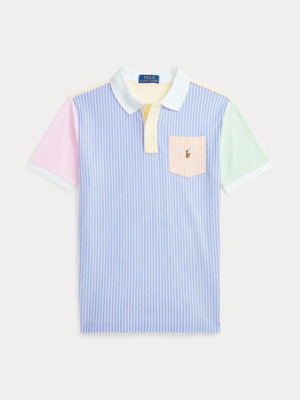 Polo Ralph Lauren Boys Colorful Striped Oxford Mesh Polo Shirt SZ 6